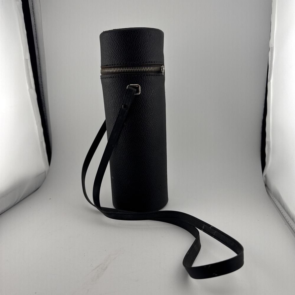 Swarovski Black Leather Pocket Telephoto Lens Case Zipper Strap W Lens Caps